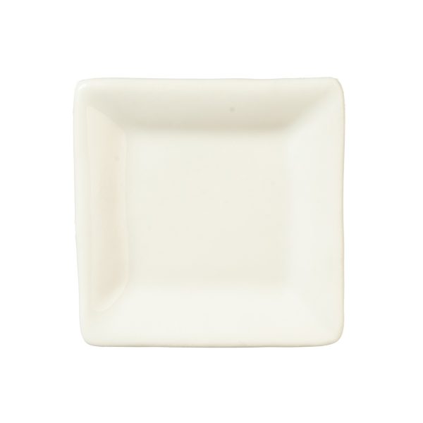 SQUARE CERAMIC PLATE/WH