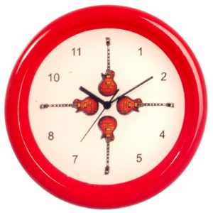 SMALL RED GUITAR CLOCK
