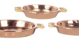 COPPER CASSEROLES/SET/3