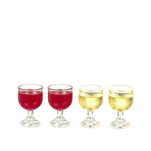 4 FILLED GLASSES OF WINE