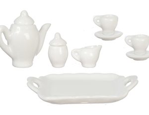 PORCELAIN TEA SET/WH/10pC
