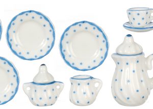 TEA SET/17pcs/BLUE DOTS