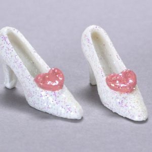 WHITE MINI SHOE W/PINK
