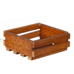 8-SLAT WOOD CRATE/WALNUT