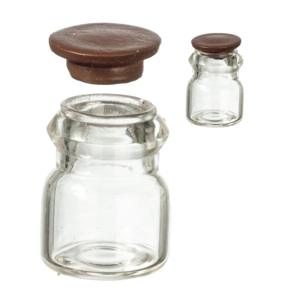 GLASS JAR WITH WALNUT LID