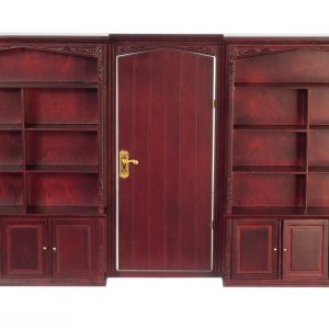 WALL W/BOOKCASE/MAHOGANY