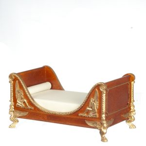 SLEIGH BED/WALNUT/GOLD TR