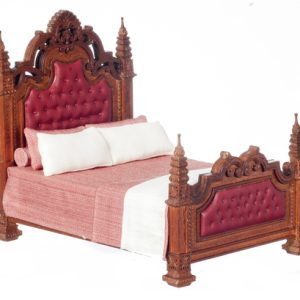 19th.C.GOTHIC PANEL BED/W