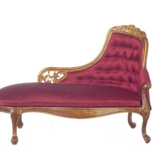 LOUIS XV CHAISE/RED/WALNU