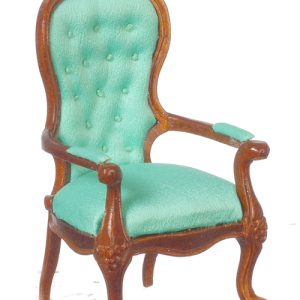 VICT.ARMCHAIR/GREEN/WALNT