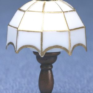 WHITE TIFFANY TABLE LAMP