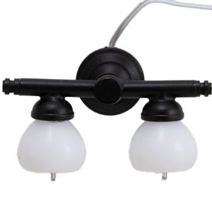 WALL SCONCE/DBL/BLK/12V