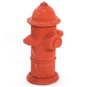 RED CONCRETE FIRE HYDRANT