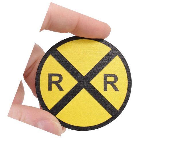 YELLOW RR CROSSING SIGN