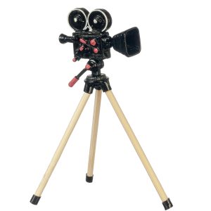MOVIE CAMERA ON TRIPOD