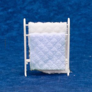 TOWEL RACK W/BLUE TOWEL