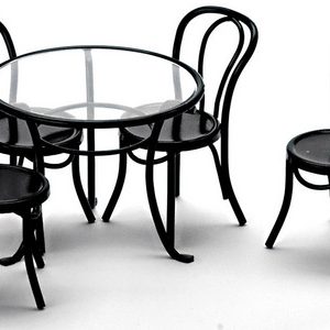 PATIO TABLE/4 CHAIRS/BLAC