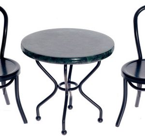 BLACK MARBLE TABLE SET/3
