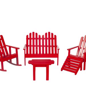 ADIRONDACK SET/5/RED/CS