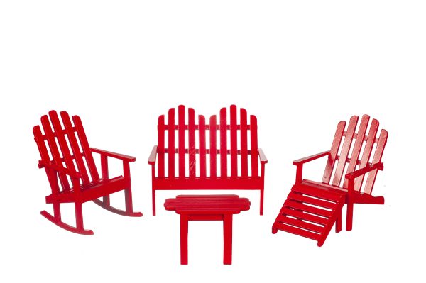 ADIRONDACK SET/5/RED/CS