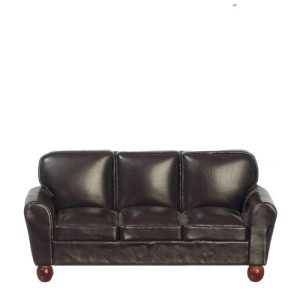 RS LEATHER SOFA/BROWN