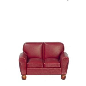 RS LEATHER LOVESEAT/BURG