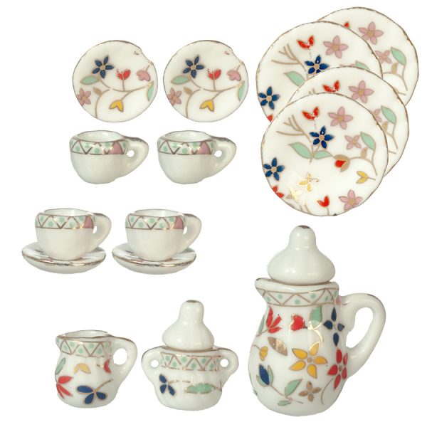 17PC PORC.TEA SET