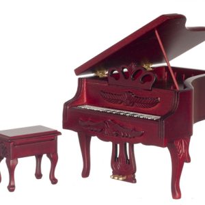CARVED PIANO W/STOOL/M/CB