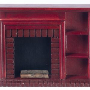 FIREPLACE W/SHELVES/MAHOG