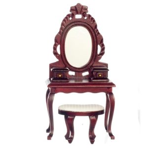 VANITY W/STOOL/MAHOGANY