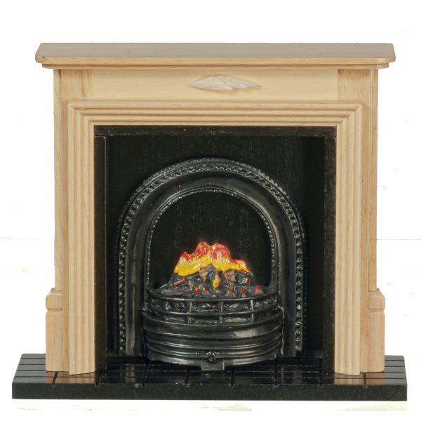 FIREPLACE W/INSERT/OAK