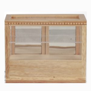 RECT.DISPLAY CASE/OAK