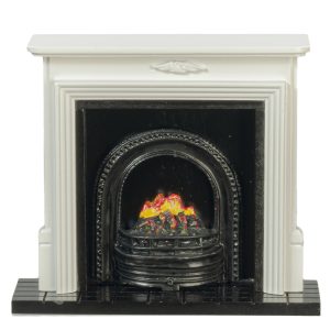 FIREPLACE W/INSERT/WHITE