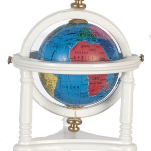 SMALL GLOBE W/STAND/WHT
