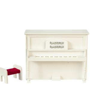 UPRIGHT PIANO/BENCH/WHT