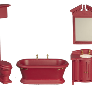 OLD FASH.BATH SET/4/RED