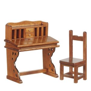DESK & CHAIR SET/2/WALNUT