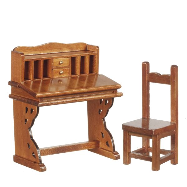 DESK & CHAIR SET/2/WALNUT