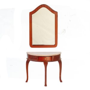 DEMI-TABLE W/MIRROR/WALNU