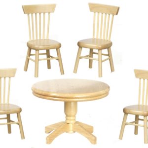 TABLE W/4 CHAIRS/OAK/CB