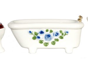 BLUE FLORAL BATH SET/3/CS