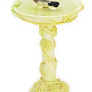 BIRDBATH W/BIRD/IVORY