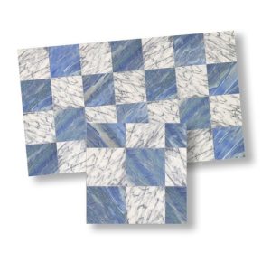 FAUX MARBLE TILE/BLUE/WH