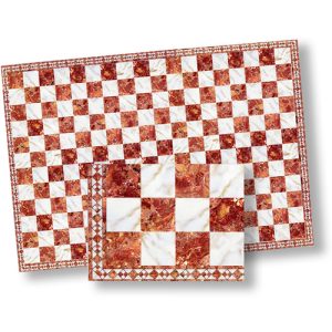 FAUX MARBLE TILE/RED/WHIT