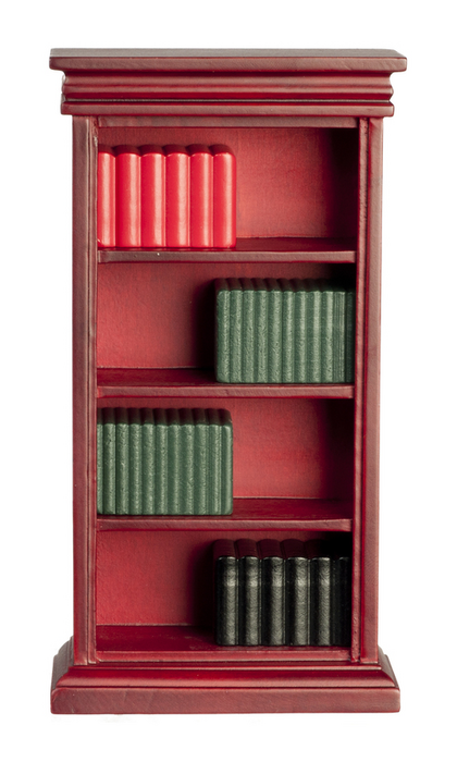 BOOKSHELF W/BOOKS/MAHOG