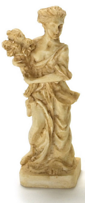LADY W/FLOWER/TAN