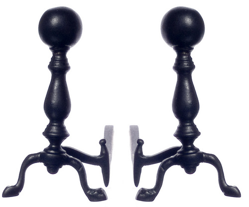WOODFIELD ANDIRONS/BLCK/2