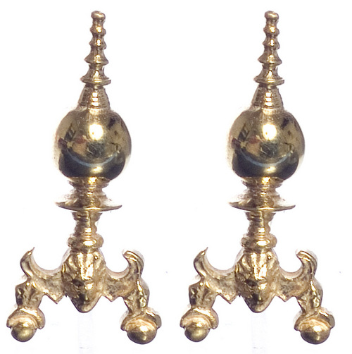 GEORGIAN ANDIRONS/BRASS/2