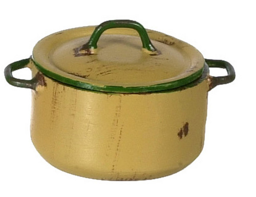 MEDIUM POT W/LID/GOLD