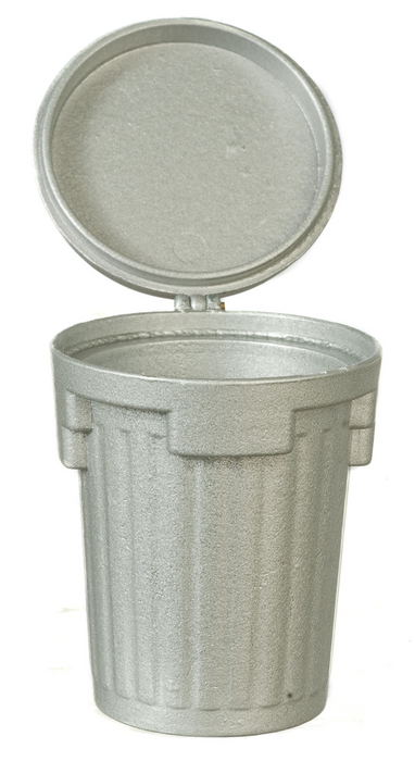 METAL GARBAGE CAN/GRAY